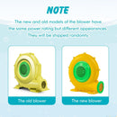The included 680 W blower may have either of the two pictured appearances