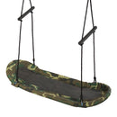 Green camouflage platform swing with two foam-covered handles