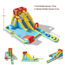 Water park dimensions: 627 × 330 × 232 cm; 159 kg total and 53 kg individual limits