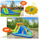 Wet or dry play arrangements for the inflatable