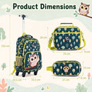 Owl Rolling Backpack, Lunch Bag and Pencil Case Set – dimensions with handle extended