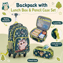 Owl Rolling Backpack, Lunch Bag and Pencil Case Set – matching lunch bag and pencil case