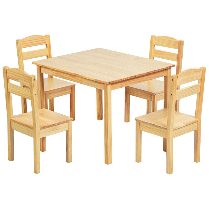 Natural pine table with four matching chairs