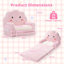 Pink cloud toddler flip-out sofa, dimensions and 20 kg load limit