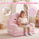 Pink cloud toddler flip-out sofa, cover fabric and sponge filling details