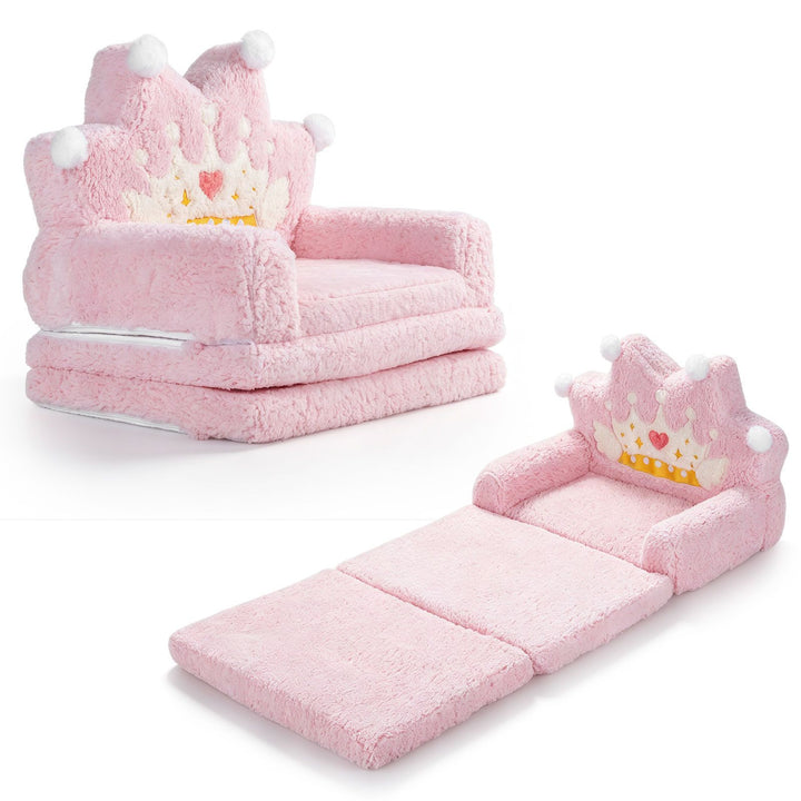 Pink Crown Toddler Flip-Out Sofa and Lounger – pink crown sofa and lounger configurations