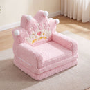 Pink Crown Toddler Flip-Out Sofa and Lounger – pink crown sofa in a room