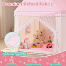 Pink Fabric Playhouse Tent with Wooden Frame and Mat – fabric cover and floor mat