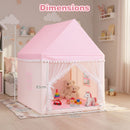 Pink Fabric Playhouse Tent with Wooden Frame and Mat – Pink-specific135 cm height and footprint