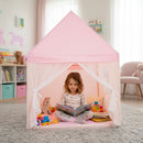 Pink Fabric Playhouse Tent with Wooden Frame and Mat – playhouse used as a reading corner
