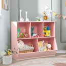 Pink Five-Cubby Kids Book and Toy Storage Cabinet – Pink product view 1