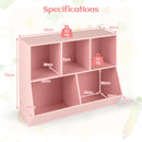Pink Five-Cubby Kids Book and Toy Storage Cabinet – Pink product view 5