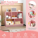 Pink Five-Cubby Kids Book and Toy Storage Cabinet – Pink product view 7