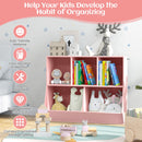 Pink Five-Cubby Kids Book and Toy Storage Cabinet – Pink product view 10