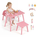 Pink Kids Pretend Nail Salon Table, Chair and Stool, Pink, view 4