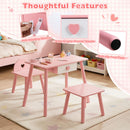 Pink Kids Pretend Nail Salon Table, Chair and Stool, Pink, view 9