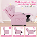 Pink kids recliner backrest adjustment from 90 to 130 degrees