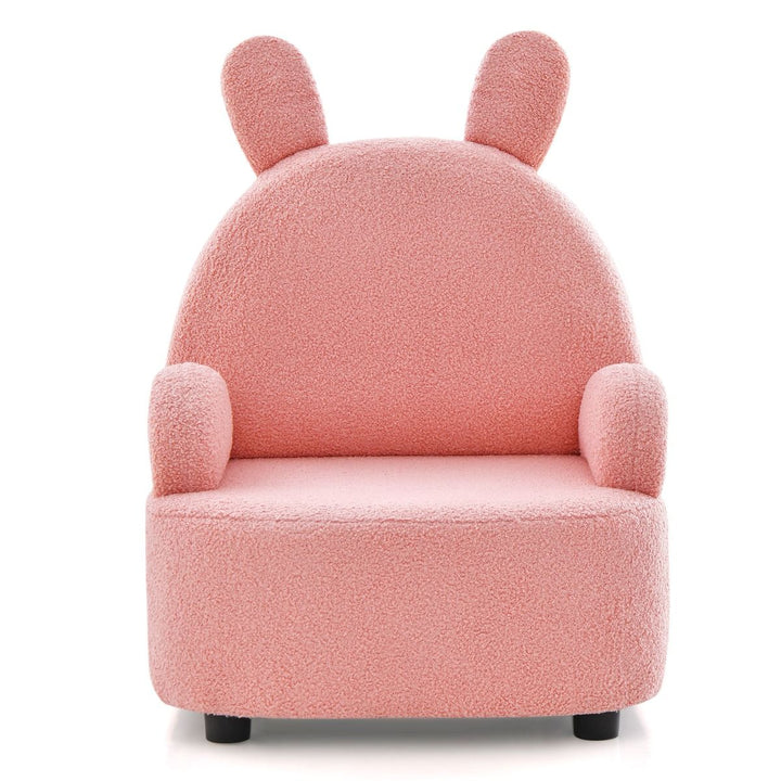 Pink Rabbit Toddler Armchair with Removable Feet – pink rabbit armchair front view