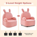 Pink Rabbit Toddler Armchair with Removable Feet – removable feet and two setups