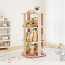 Pink Three-Tier Rotating Kids Bookcase – Bookcase in a reading corner