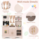 Pink Wooden Play Kitchen with Coffee Maker and Toy Clocks, Pink, view 12
