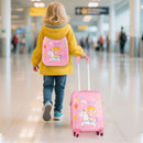 Pony Print Kids Spinner Suitcase and Backpack Set – Pink – travel lifestyle