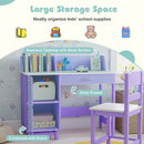 Purple Kids Study Desk and Chair with Book Sorters – Purple product view 6
