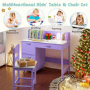 Purple Kids Study Desk and Chair with Book Sorters – Purple product view 8