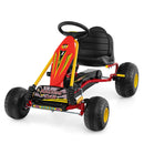Red Pedal Go Kart with Adjustable Seat and Handbrake – red racing-design pedal kart
