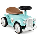 Retro car with steering wheel and squeeze horn – Green