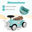 Overall and seat dimensions with age and load limits – Green
