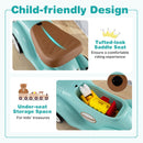 Saddle-style seat and storage compartment – Green