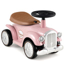 Retro car with steering wheel and squeeze horn – Pink