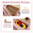 Saddle-style seat and storage compartment – Pink
