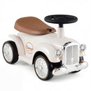 Retro car with steering wheel and squeeze horn – White