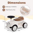 Overall and seat dimensions with age and load limits – White