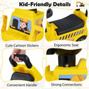 Ride-On Digger with Detachable Trailer and Sounds – seat handle and construction-themed decals