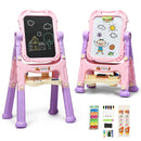 Rotating Kids Art Easel with Two Leg Heights – Pink, view 9