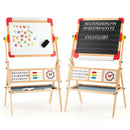 Rotating Wooden Art Easel with Abacus and Paper Roll – chalkboard and whiteboard sides
