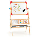 Rotating Wooden Art Easel with Abacus and Paper Roll – complete wooden easel