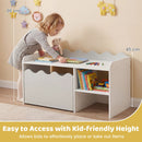 Scalloped Kids Storage Shelf with Rolling Toy Box – Grey product view 8