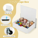 Scalloped Kids Storage Shelf with Rolling Toy Box – Grey product view 10