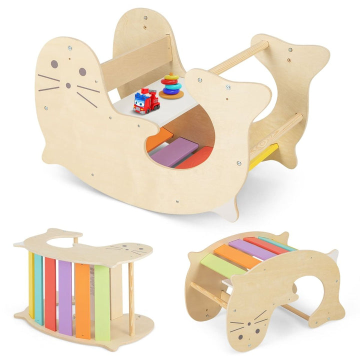 Sea Lion Wooden Climbing Arch, Rocker and Play Table – climbing rocker and table configurations