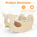 Sea Lion Wooden Climbing Arch, Rocker and Play Table – overall and seat dimensions