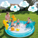 Seahorse Spray Pool with Slide and Ring Toss – age user and capacity guidance