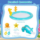 Seahorse Spray Pool with Slide and Ring Toss – included play accessories