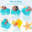 Seahorse Spray Pool with Slide and Ring Toss – inflation and hose setup
