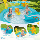 Seahorse Spray Pool with Slide and Ring Toss – slide sprinkler and ring toss