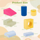 Seven-Piece Flannel Foam Climbing Block Set – individual foam block dimensions