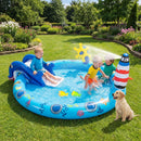 Shark Slide and Lighthouse Spray Pool – outdoor water play